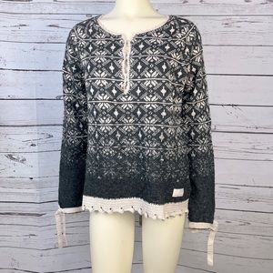 Odd Molly Sweaters | *Rare Odd Molly 421 Uptomeism Sweater Tie-Back Nordic Fair Isle Size Large 4 | Color: Cream/Gray | Size: L | Simply_Smashing's